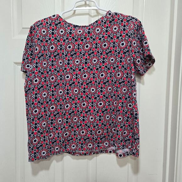 Alfred Dunner Red Floral Short Sleeve Blouse LP - Picture 4 of 7